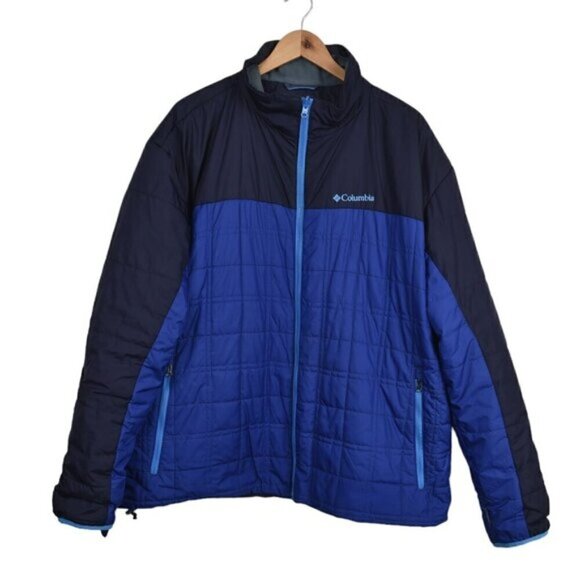 Columbia Lightweight Insulated Omni Heat Jacket Black Blue  Size XXL - Picture 1 of 13